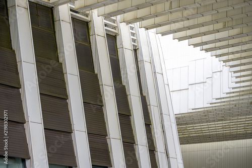 Foto Guangxi Art Center wood grain sun visor and inclined columns