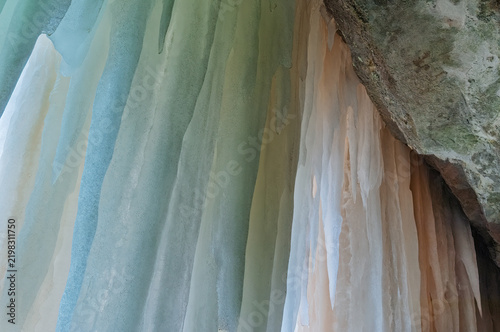 Winter landscape of the Eben Ice Cave interior, Michigan's Upper Peninsula, USA