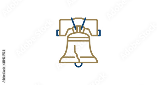 Minimalist outline icon of the historic cracked Liberty Bell.