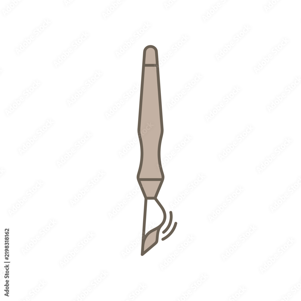 Obraz premium stylized illustration of a paintbrush with flowing bristles