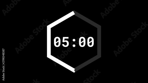 Animated milliseconds 10 to 0 seconds countdown timer isolated on black background