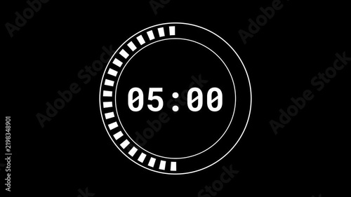 10 to 0 seconds digital countdown timer animation isolated on black background
