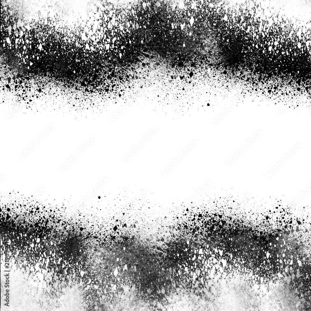 Obraz premium White spray paint border frame splatter banner grunge aerosol texture dark mode png background graphic