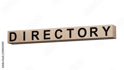 wooden cubes with text DIRECTORY. financial market. financing.close up of wooden cubes,Business Concept.Supports PNG files with transparent backgrounds.