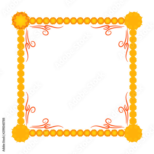 Decorative Marigold Flower Frame 