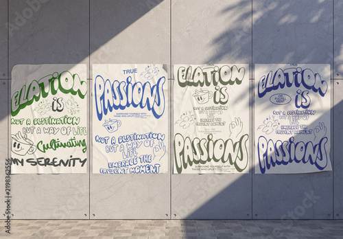 Mockup Template of Wheatpaste Street Poster