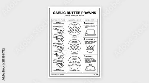 Garlic butter prawns recipe infographic instructions