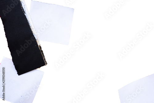 black and white torn paper with empty space transparent