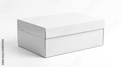White Rectangular Box With Lid Closed Plain