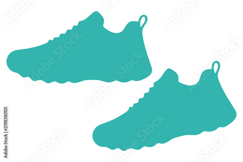 Athletic Running Shoes Silhouette Illustration