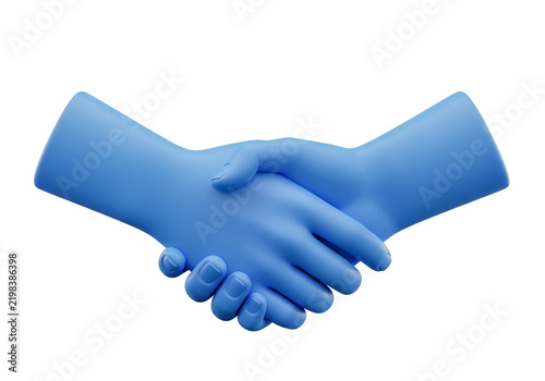 Blue handshake icon representing business agreement