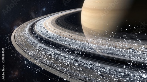 Saturn planet with detailed rings