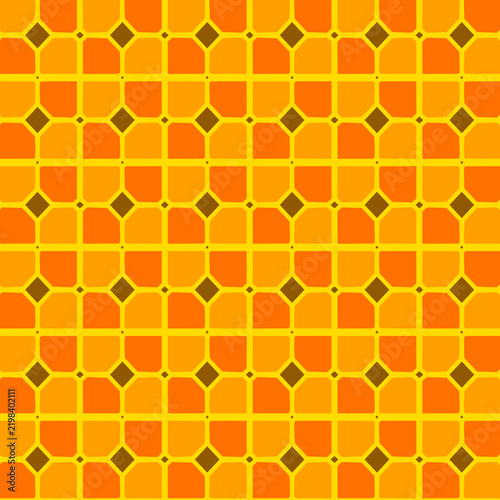 Seamless geometric pattern featuring orange and yellow octagonal shapes