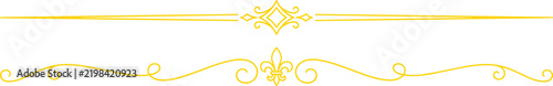 Ornate yellow divider with decorative flourish for elegant document design.