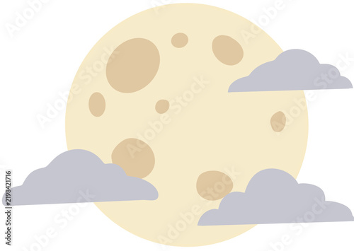 full moon with clouds