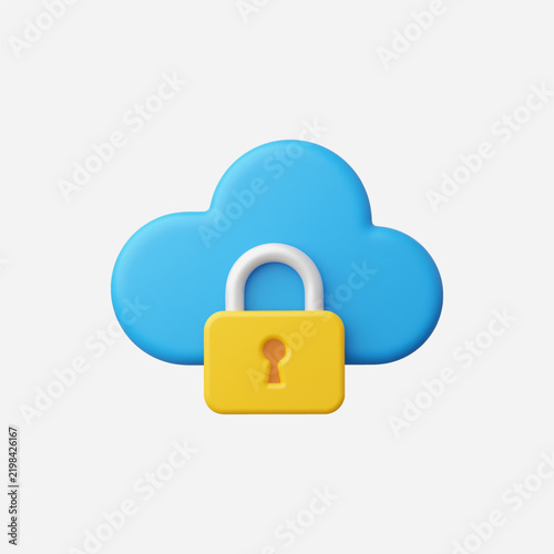 3d Cloud Security icon vector illustration