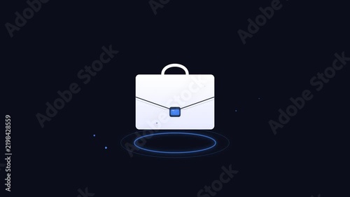 Minimalist Business Briefcase Icon on Dark Background, Representing Work, Career, and Professional Portfolio