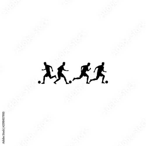 soccer player motion sequence silhouette vector