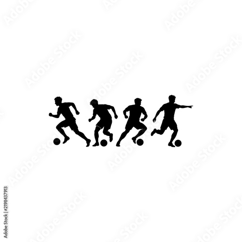 soccer player motion sequence silhouette vector