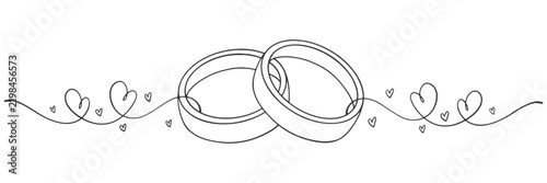 Wedding ring line art vector illustration