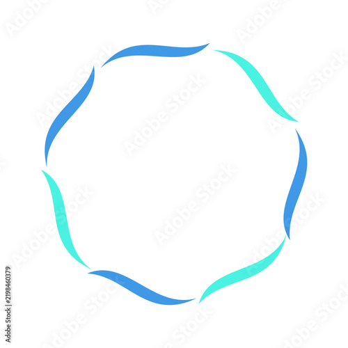 Abstract Blue Wave Circle Frame