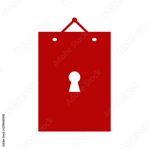 Red Sign With Keyhole Shape
