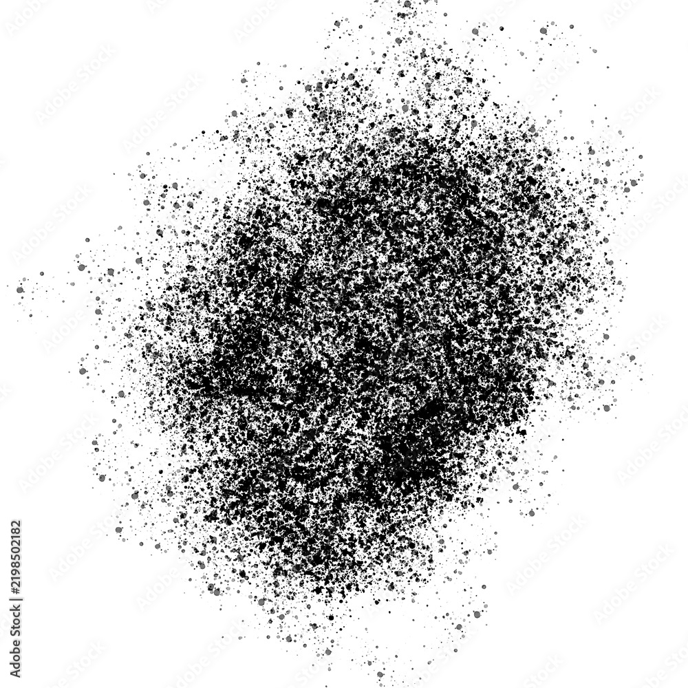 Obraz premium Black Scattered Dust Particles Cluster Splatter Isolated on Transparent Background