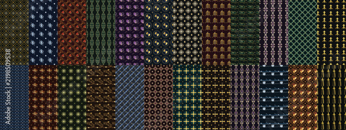 Japanese Patterns Collection with Traditional Motifs and Geometric Designs. Decorative Textile Elements for Fashion and Interior Design.
