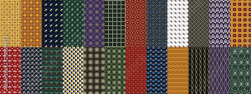 Japanese Patterns Collection with Diverse Geometric Designs and Traditional Motifs. Textile Backgrounds for Fashion and Decorative Applications.