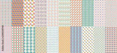 Japanese Patterns Collection with Diverse Geometric and Floral Motifs. Colorful Textile Designs for Fabric, Wallpaper, and Creative Projects.
