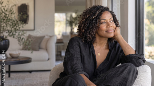 Woman relaxing at home