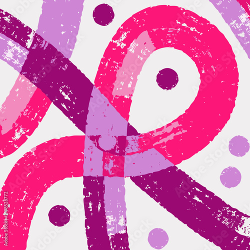 Abstract textured art background featuring dynamic pink and purple brush strokes and dots