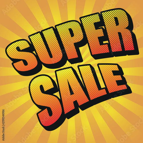 Dynamic Super Sale banner with radiating sunburst effect perfect for exciting promotional advertisements