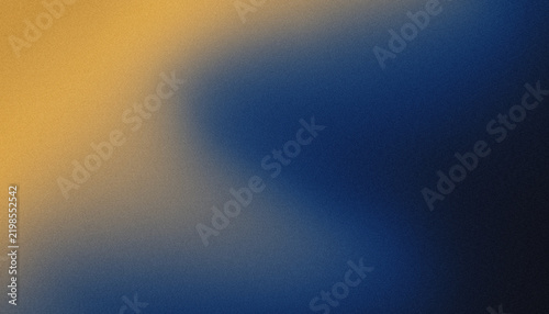 Abstract background with warm golden amber light and dark deep navy blue gradient with grainy noise texture