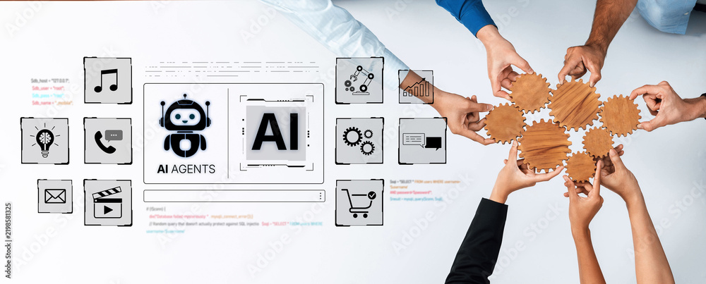 Obraz premium AI agents help developers automate code tasks, testing and deployment pipelines. AI improves velocity, supports debugging, and standardizes workflows. Corpus