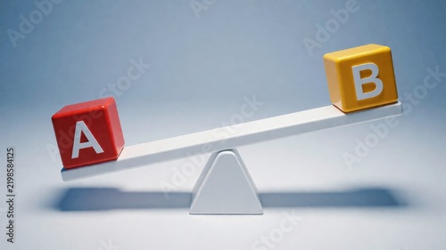 AB Testing and Comparison Concept with Balanced Scale