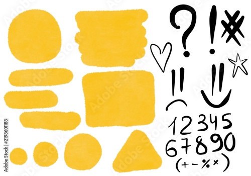 Set markers colored stripes and spots on white background for wrapping paper and stickers and kids print