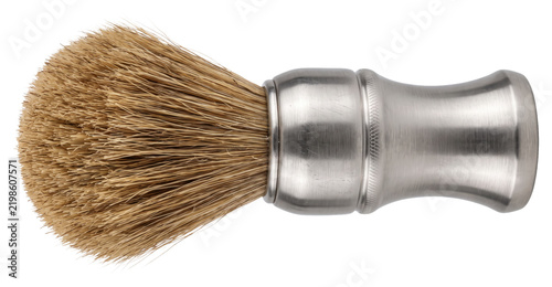 Round-headed brush with dense bristles on transparent background