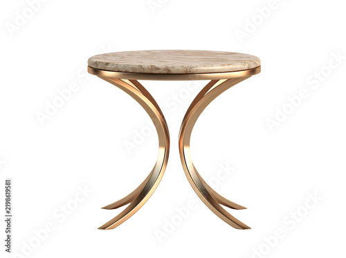 Sleek, contemporary side table with polished stone surface