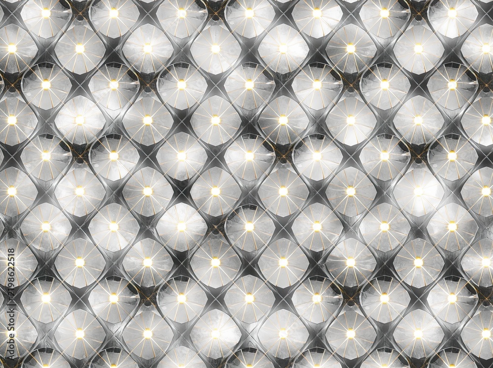 Fototapeta premium Silver quilted metallic texture with shine