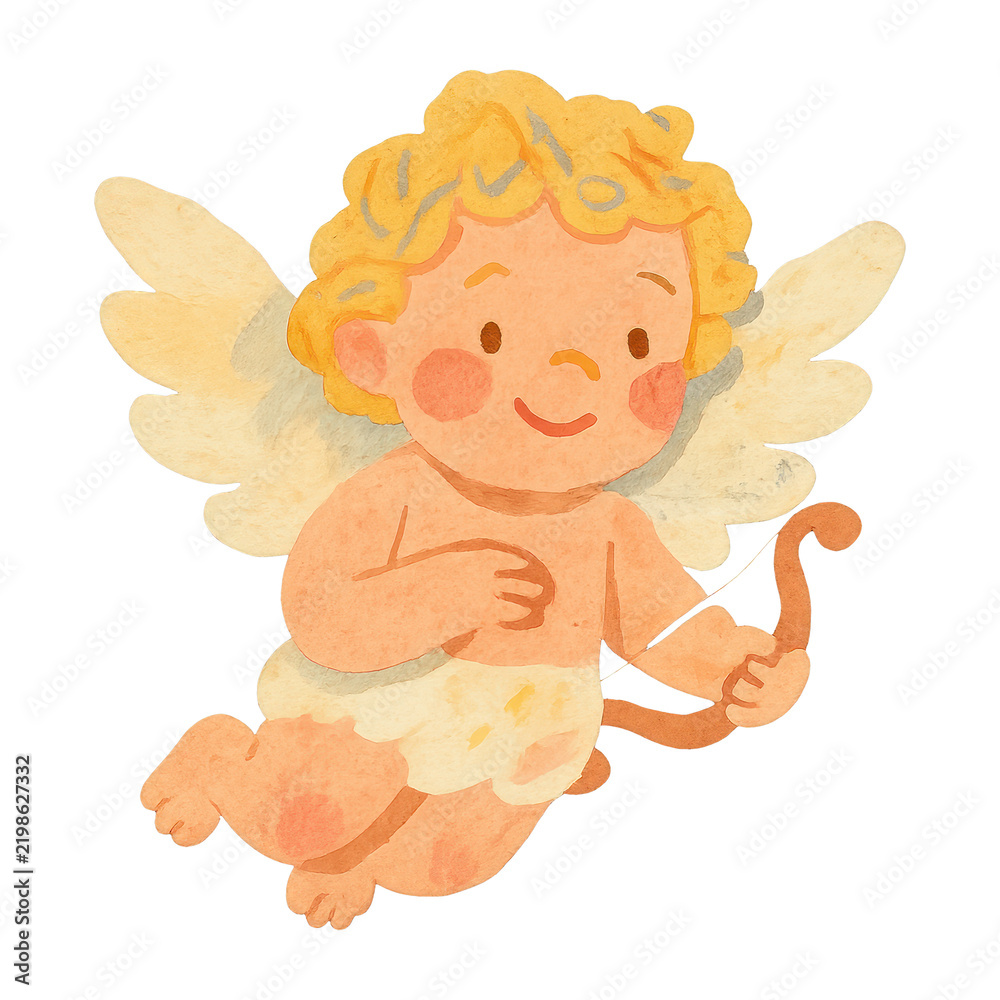 Obraz premium PNG Cute cherub with bow
