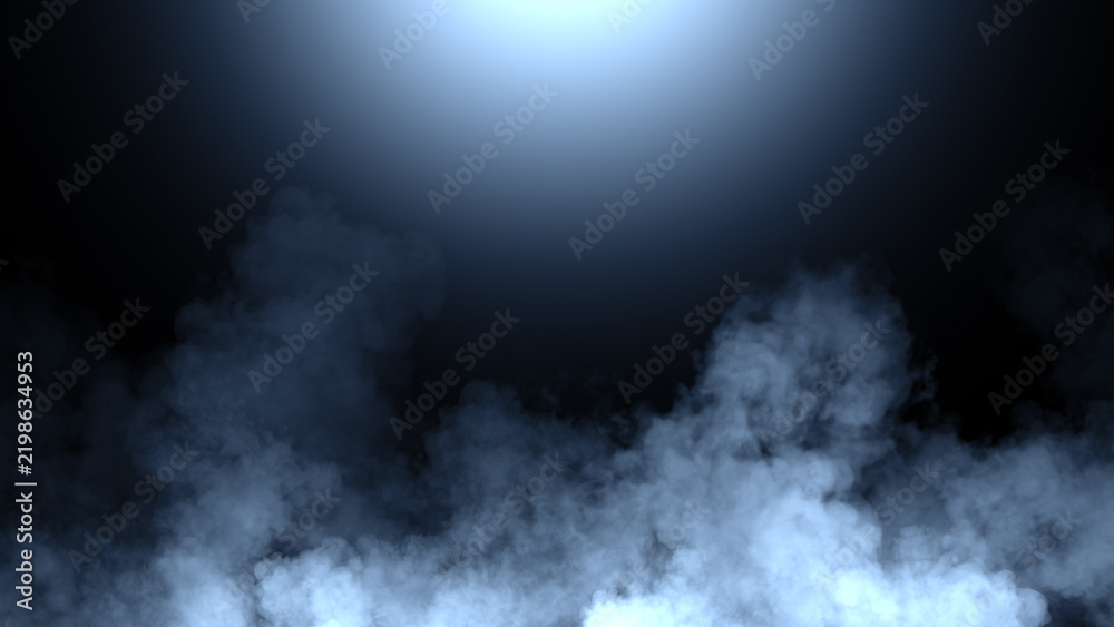 Fototapeta premium Abstract misty fog on isolated black background. Smoke stage studio. Texture overlays. The concept of aromatherapy.