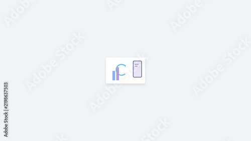 Animated Digital Smart Home Security System Icon with Smartphone Control.