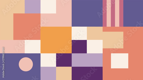 Abstract geometric composition with colored squares and rectangles