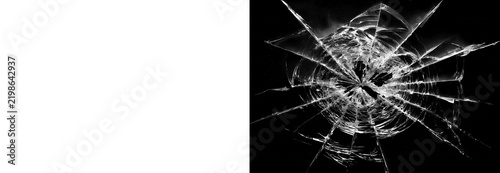 Canvastavla Broken glass texture with cracks isolated on a transparent background
