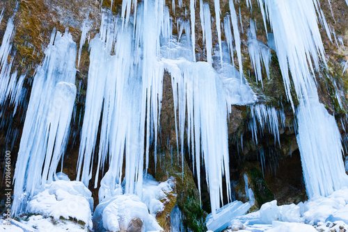 icicles on the rock