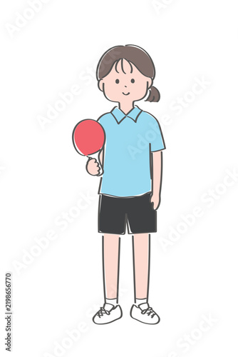 Foto 卓球選手の若い女性