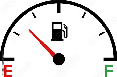 Low Fuel Gauge Icon Car Dashboard Indicator Symbol