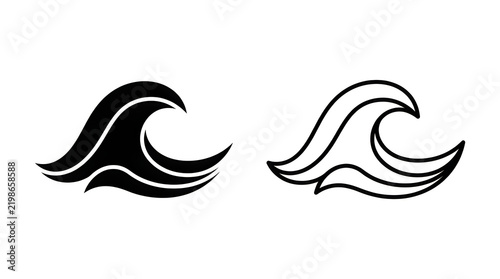 Black stylized wave icon design