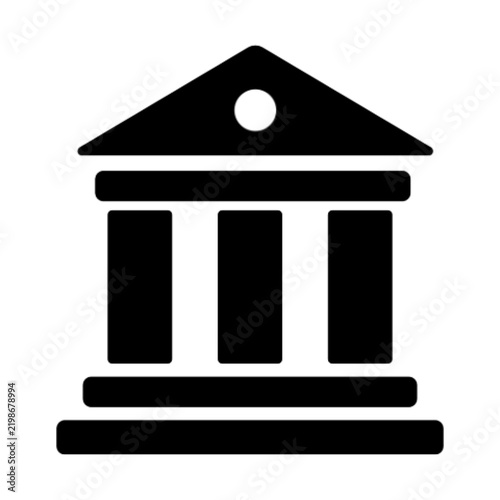 Classical bank building with columns representing financial institutions museums and government authority